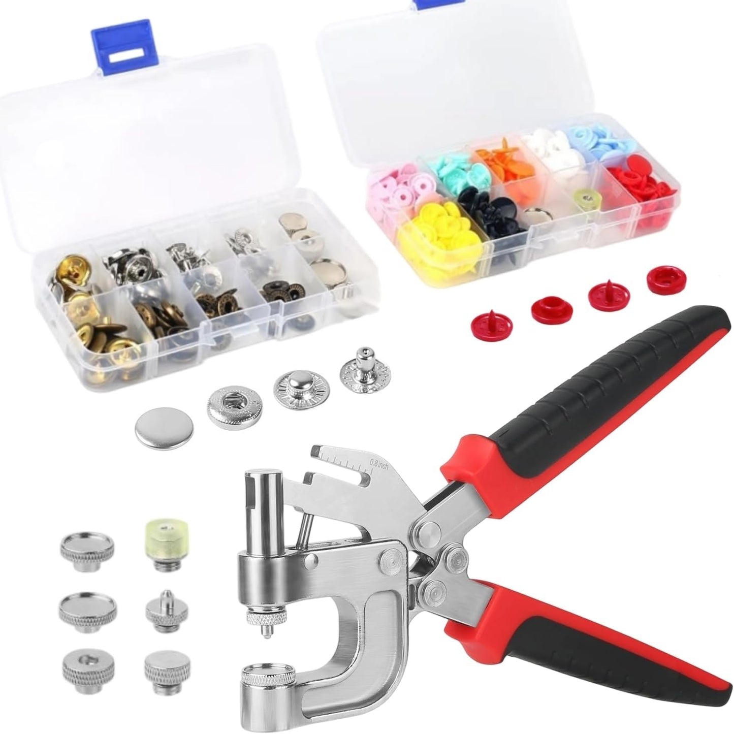 Plastic Snaps and Tool Set for Fabric and Leather Crafting