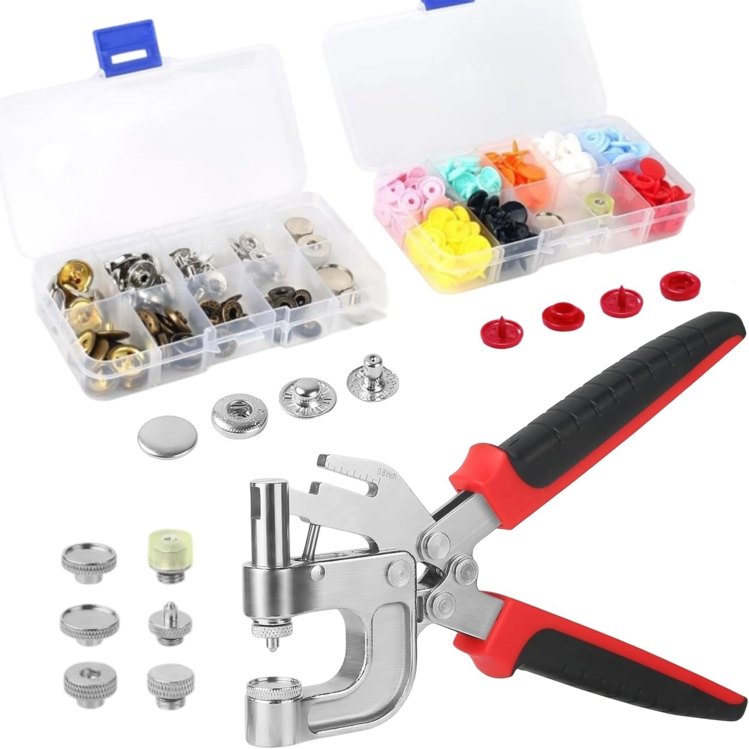 Plastic Snaps and Tool Set for Fabric and Leather Crafting
