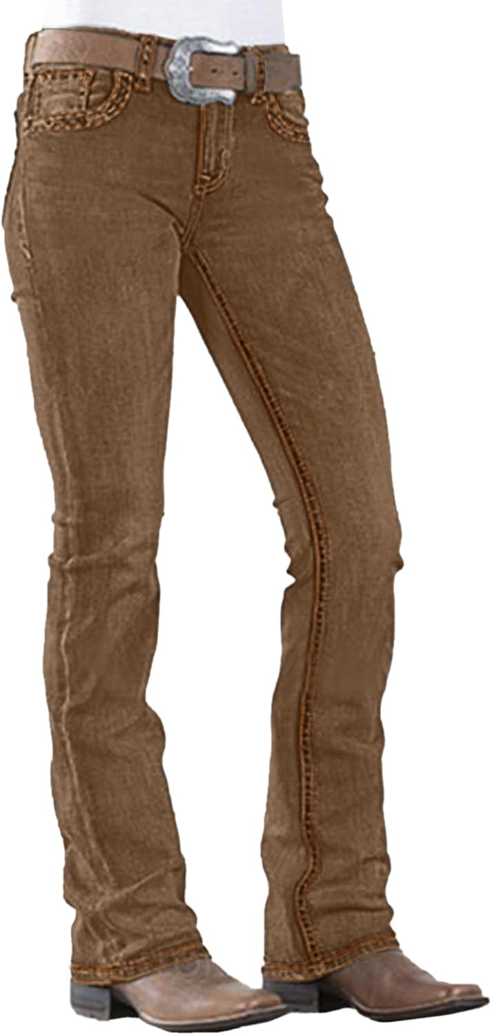 Women's Bootcut Jeans High Stretch Mid Rise Denim Pants