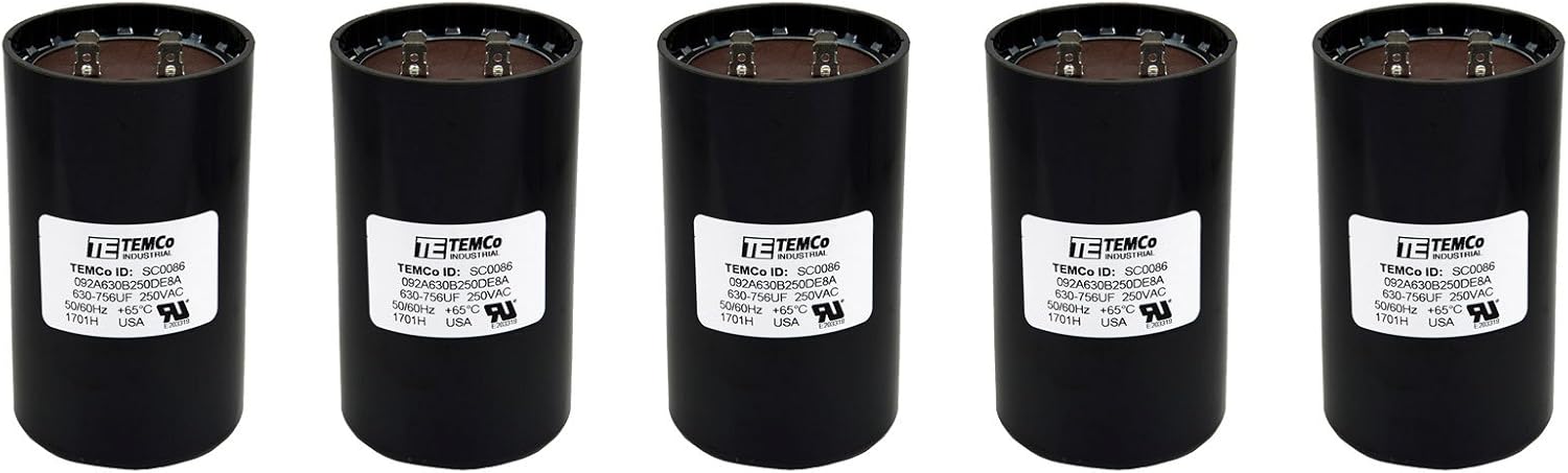 TEMCo Round Start Capacitor 630-750 uf for Electric Motors