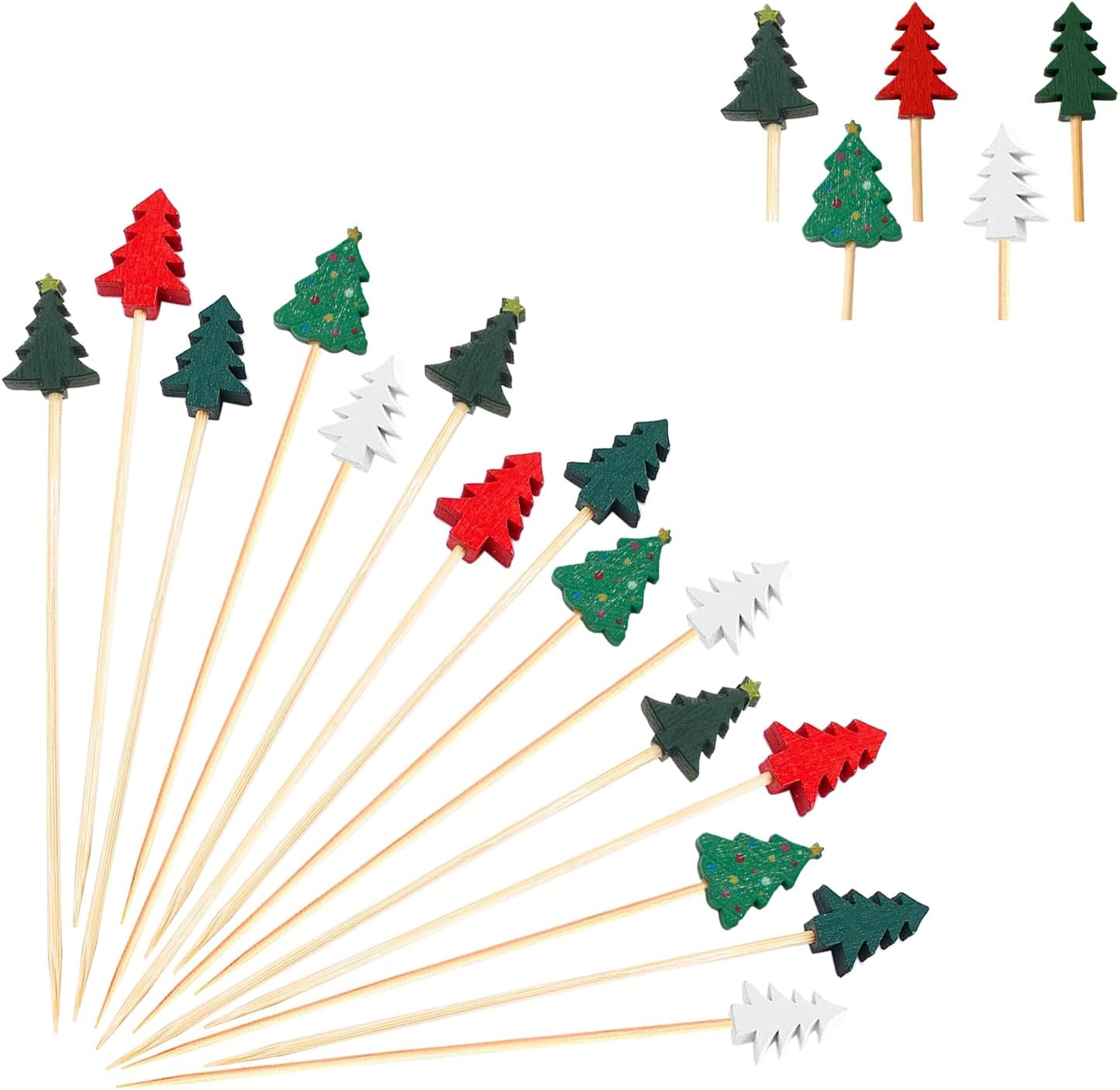 Jiesky Christmas Cocktail Picks - Festive Party Skewers