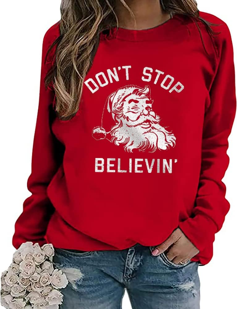 Cute Santa Claus Xmas Sweatshirt - Belief Vibes!