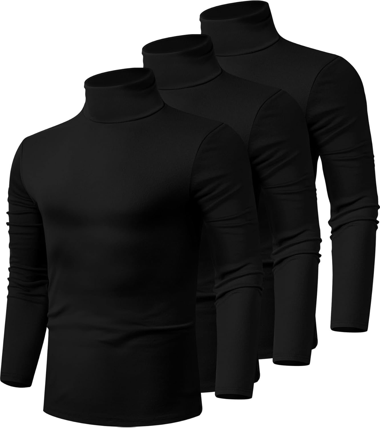 Men's Turtleneck Shirts 3 Pack Cotton Pullover Sweaters