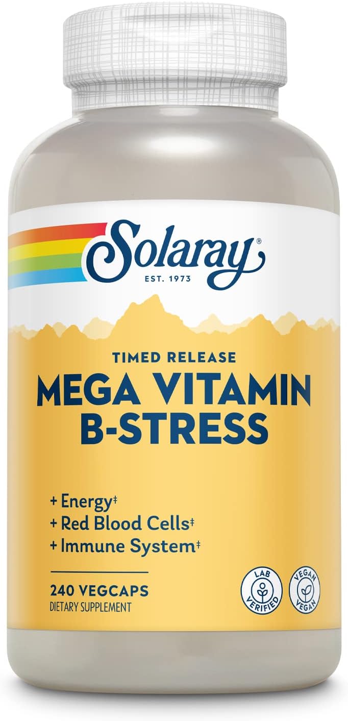 SOLARAY Mega Vitamin B-Stress Timed Release Complex for Energy