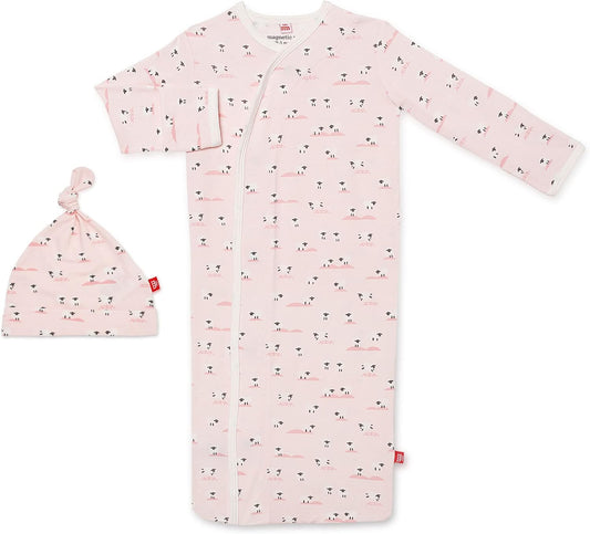 Magnetic Me Modal Newborn Sleeper Gown & Hat Set for Comfort