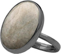 Black Oxidized Labradorite Sterling Silver Oval Ring - Spiritual