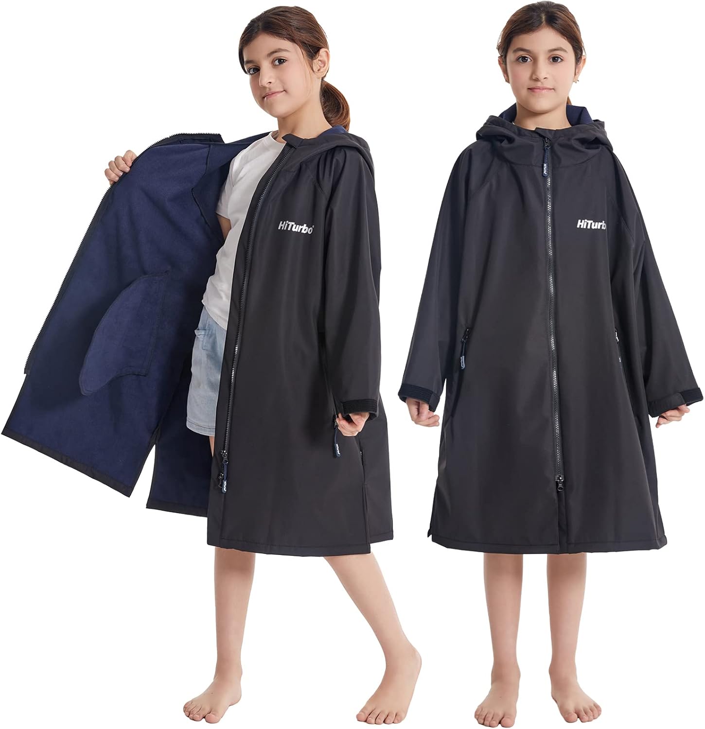 Hiturbo Kids Waterproof Swim Parka: Windproof Swimming Coat