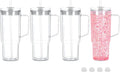 40 Oz Acrylic Snowglobe Tumbler with Handle - 4 Pack Pre-Drilled DIY