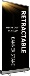 Heavy Duty Retractable Banner Stand 33.5x80 - Dual Pack