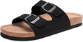 FITORY Womens Flat Sandals with Cork Footbed - Comfortable Open Toe