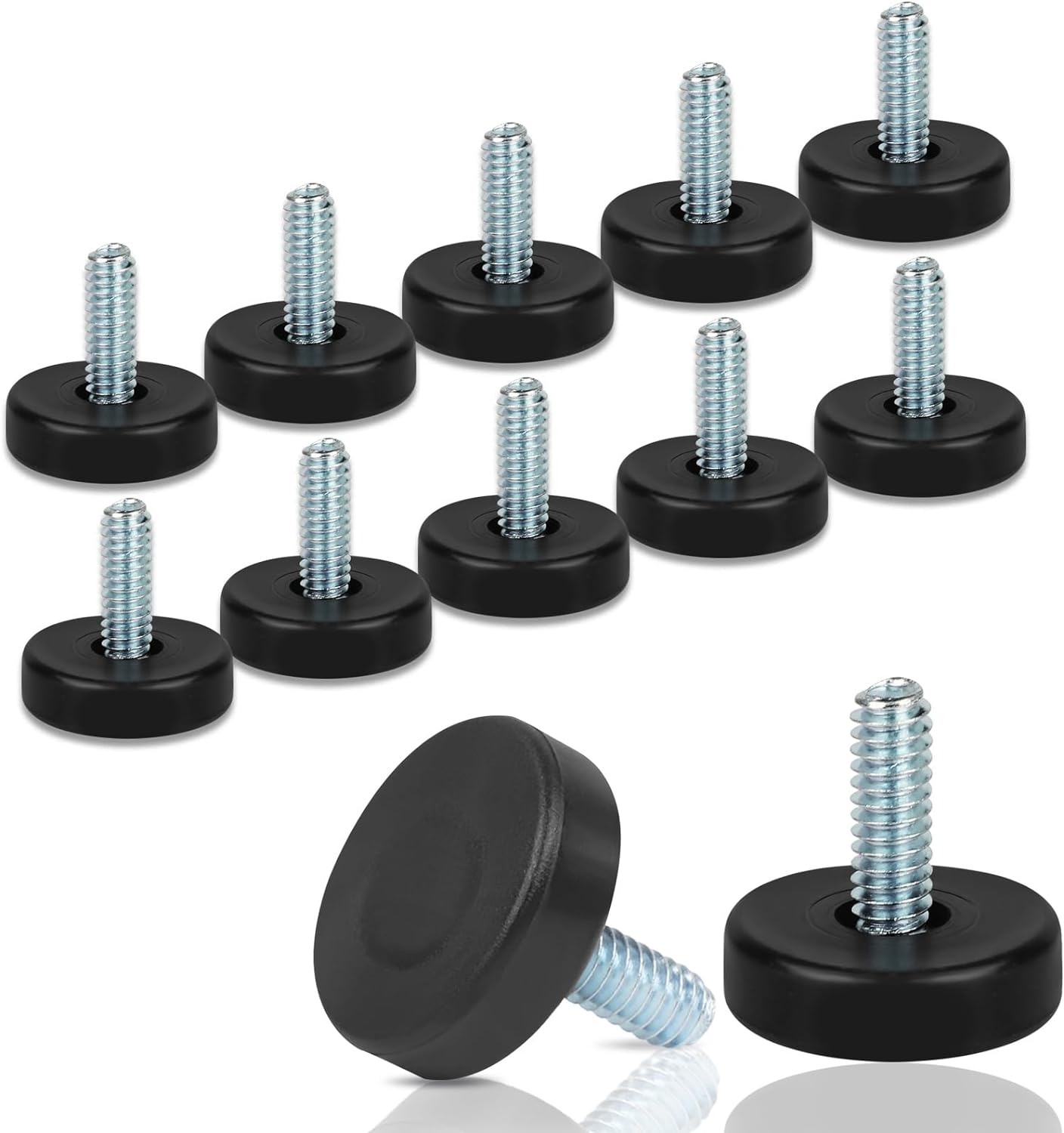 12x COIDEA Threaded Furniture Levelers - Stable Support