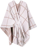 Moss Rose Women's Shawl Wrap Poncho - Classic Check, One Size