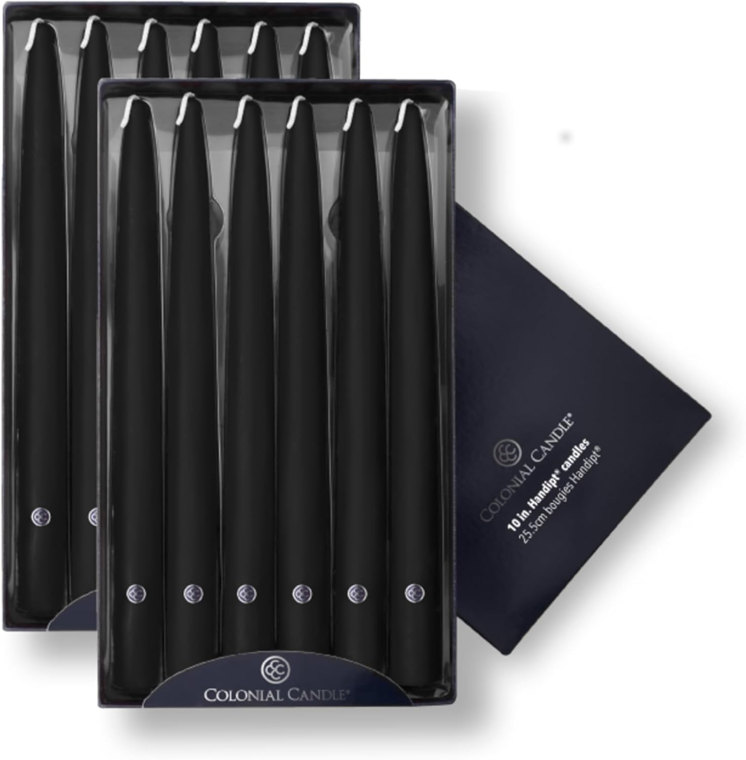 Elegant Black Hand-Dipped Taper Candles for Any Occasion