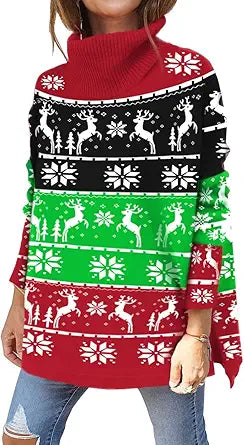 LILLUSORY Women's Turtleneck Oversized Sweater for Fall Style