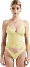 Women Sexy Deep V Neck Sleeveless Fitted Basic Tank Top - Slim Y2K