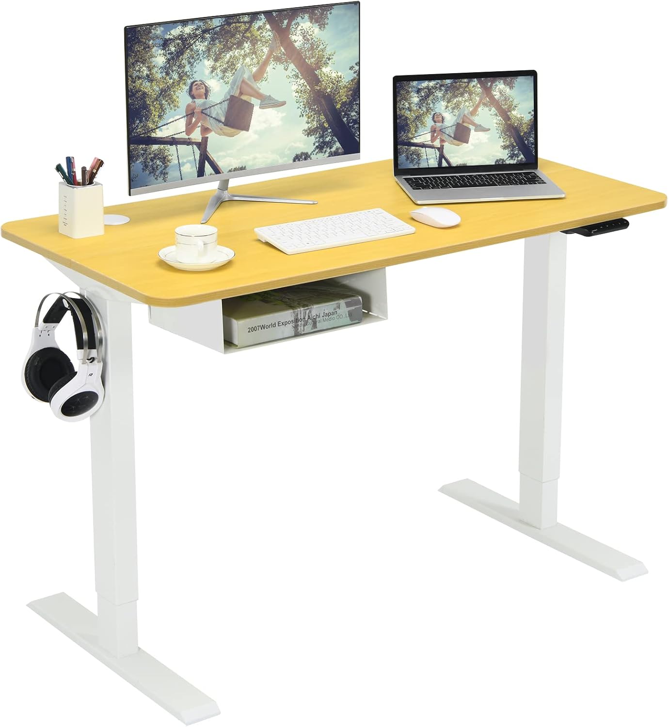 Electric Height Adjustable Standing Desk with USB Port for Comfort