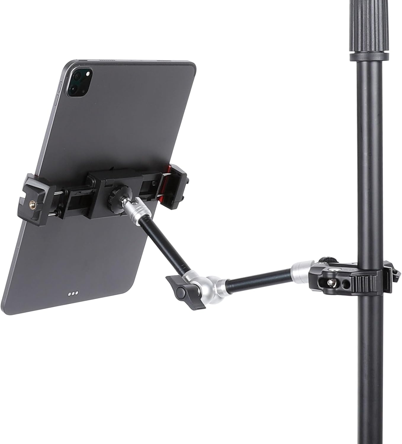 Tablet Holder for Microphone Stand - Adjustable Magic Arm Mount