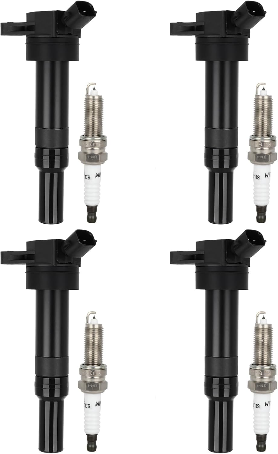 ECCPP UF651 Ignition Coils and Iridium Spark Plugs Set for Hyundai