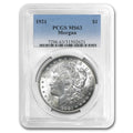 USA 1921 Morgan 90% Silver Dollar MS63 PCGS - Collectible Mint State
