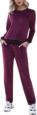 Totatuit Women's Velour Tracksuit Set for All Seasons Wear
