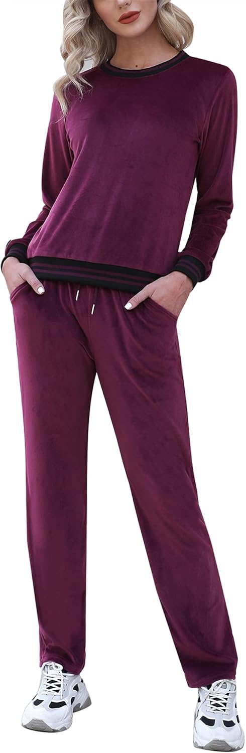 Totatuit Women's Velour Tracksuit Set for All Seasons Wear