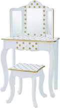 Teamson Kids Princess Gisele Polka Dot Print Vanity Set for Play