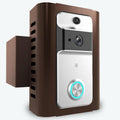 No-Drill Ring Doorbell Mount: Renter-Friendly & Non-Scratch - Dark Wood Finish