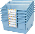 Picture Book Classroom Library Bins with Dividers - Smoke Blue