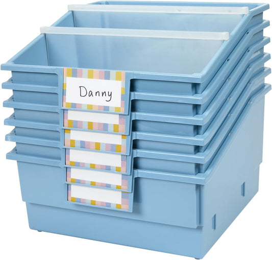 Picture Book Classroom Library Bins with Dividers - 6 Pack