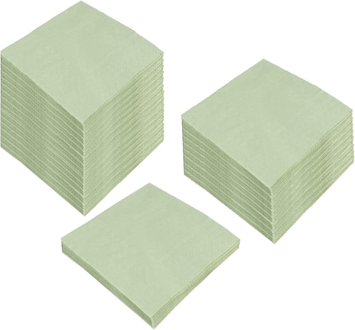 100 Pack Sage-Green Cocktail Napkins: Elegant & Convenient!