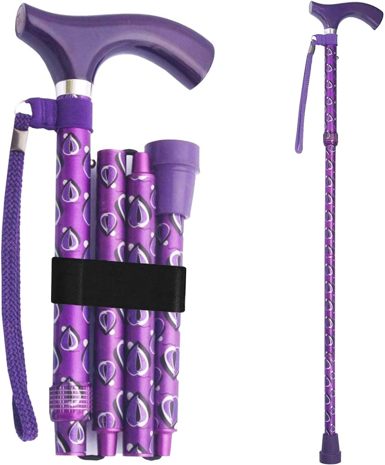 Adjustable Folding Walking Cane for Men or Women, Stylish Design