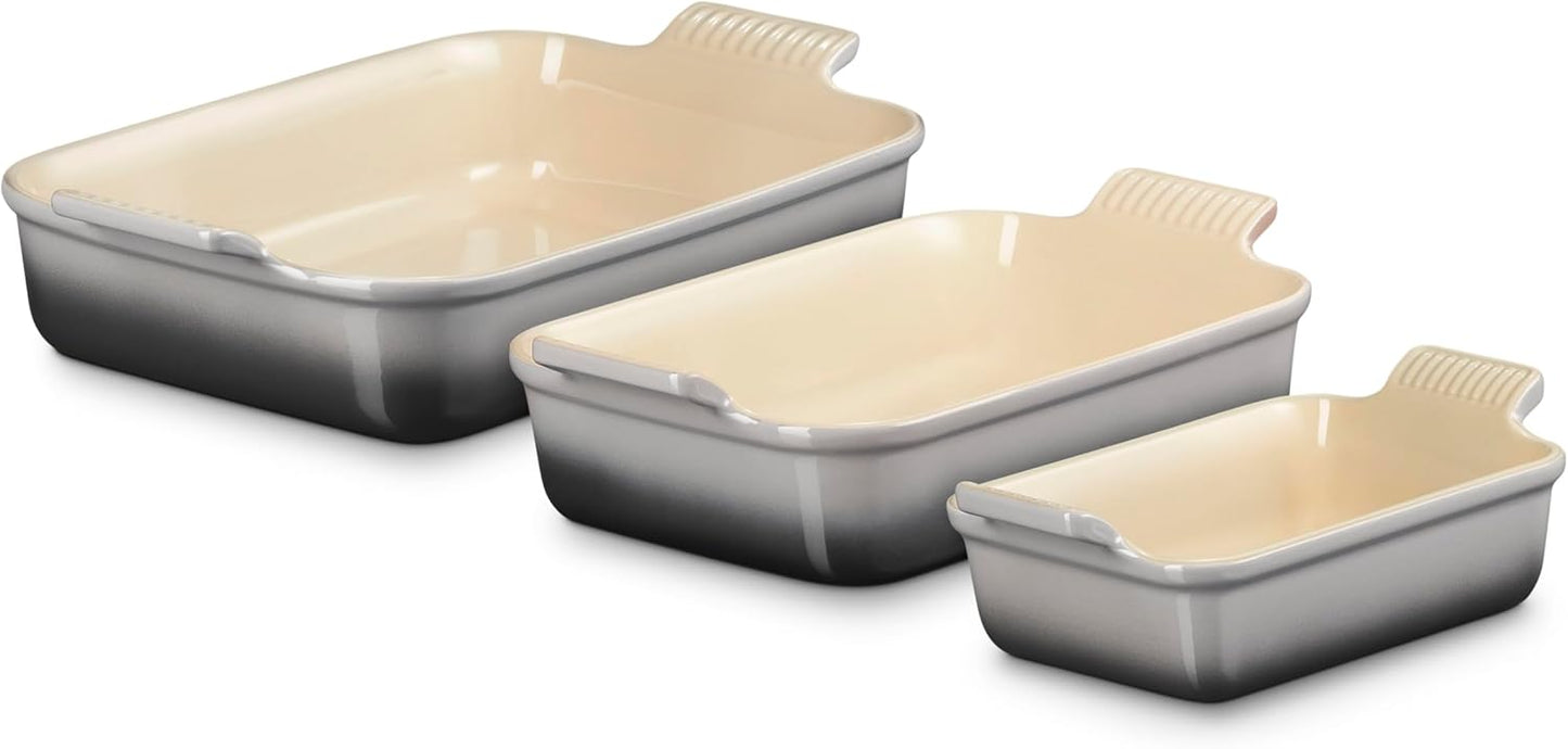 Le Creuset Stoneware Set of 3 Heritage Rectangular Dishes