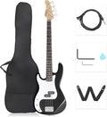 GLARRY Left Hand 4 String Electric Bass Guitar for Beginner Kit - Full