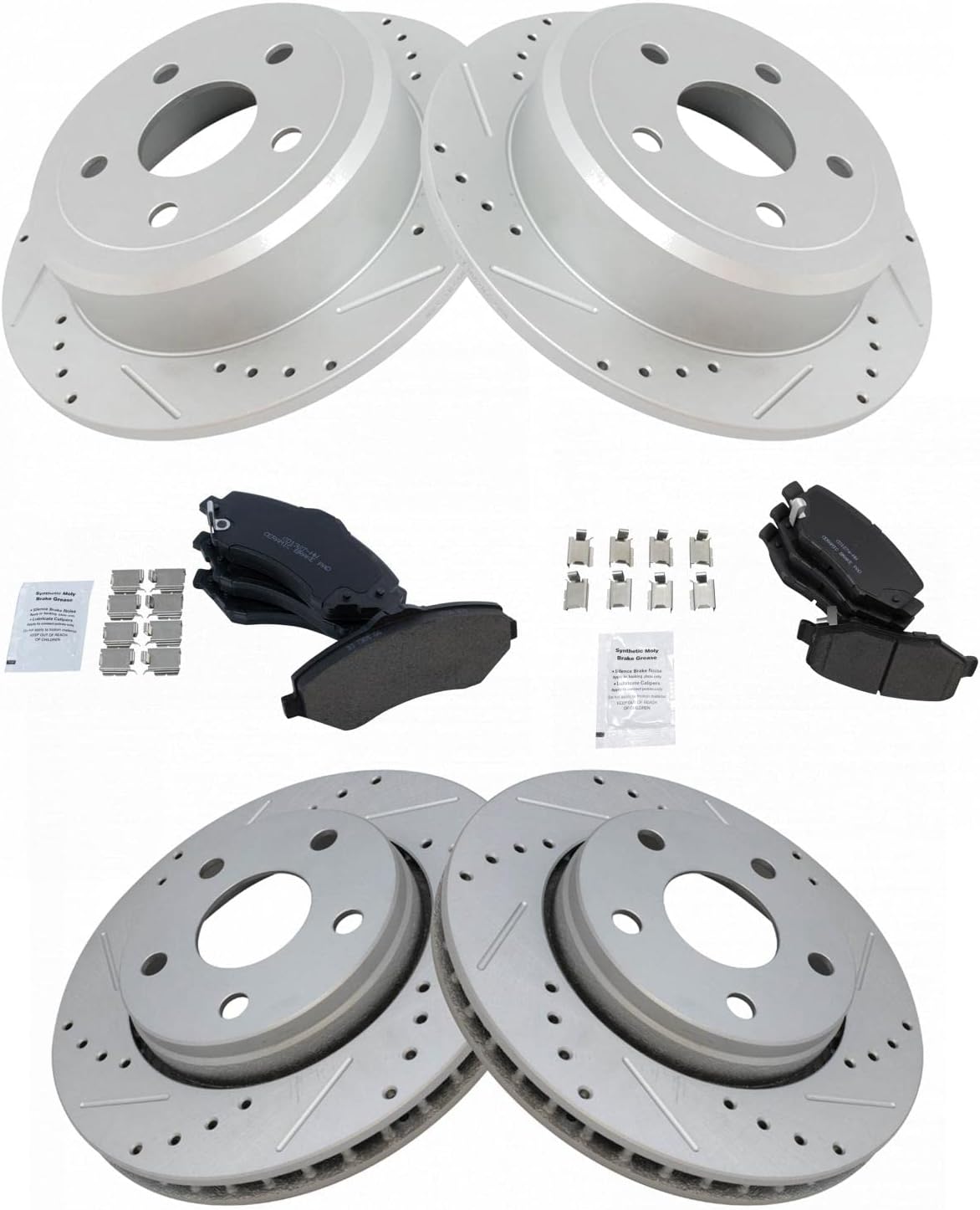 TRQ Performance Brake Pad & Rotor Kit for Jeep Wrangler 2007-2018