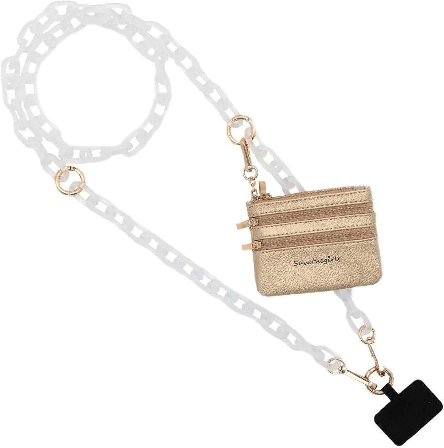 Clip and Go Phone Chain Crossbody with Pouch for Women