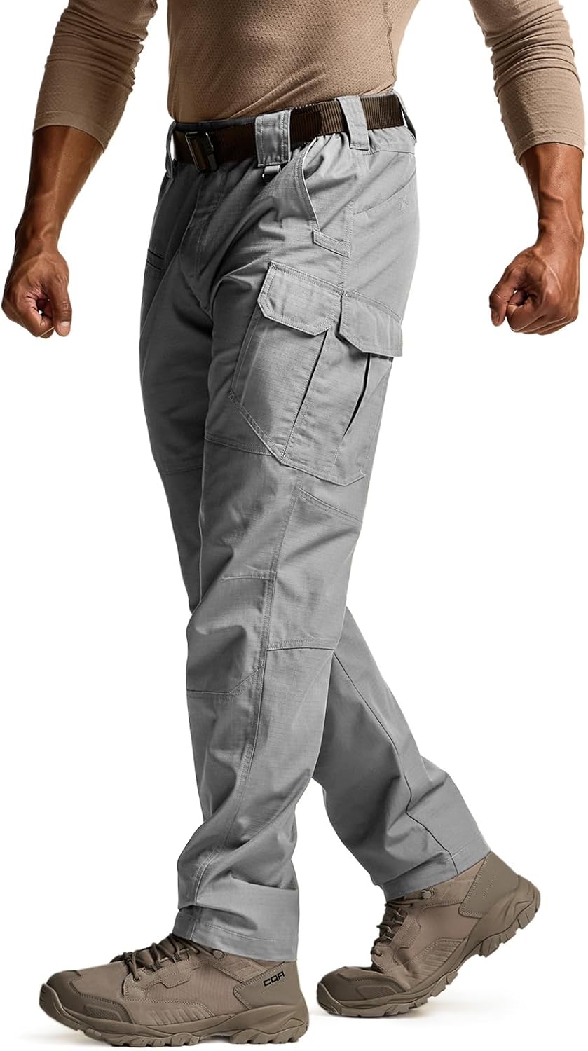 CQR Men's Tactical Pants - Lightweight Water Resistant Cargo Pants