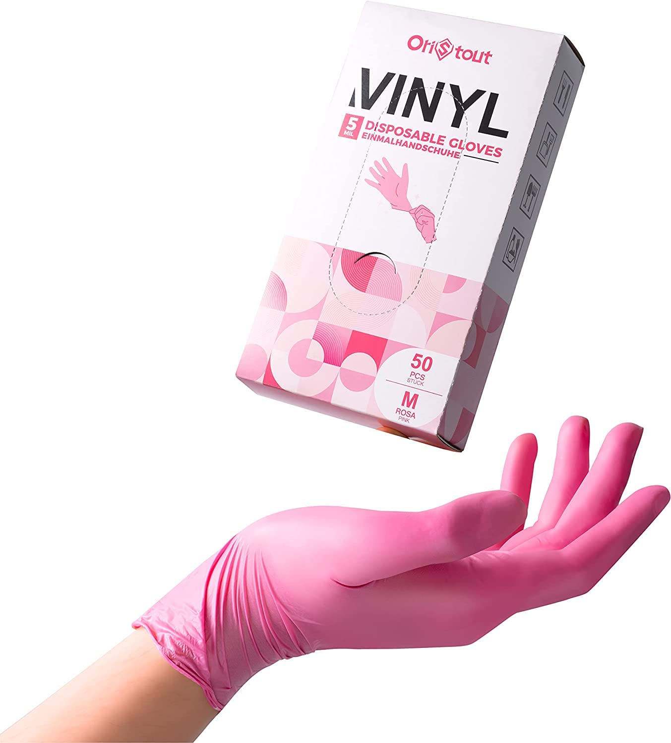 Pink Vinyl Gloves for Women - Latex-Free & Multipurpose | 50 Pack