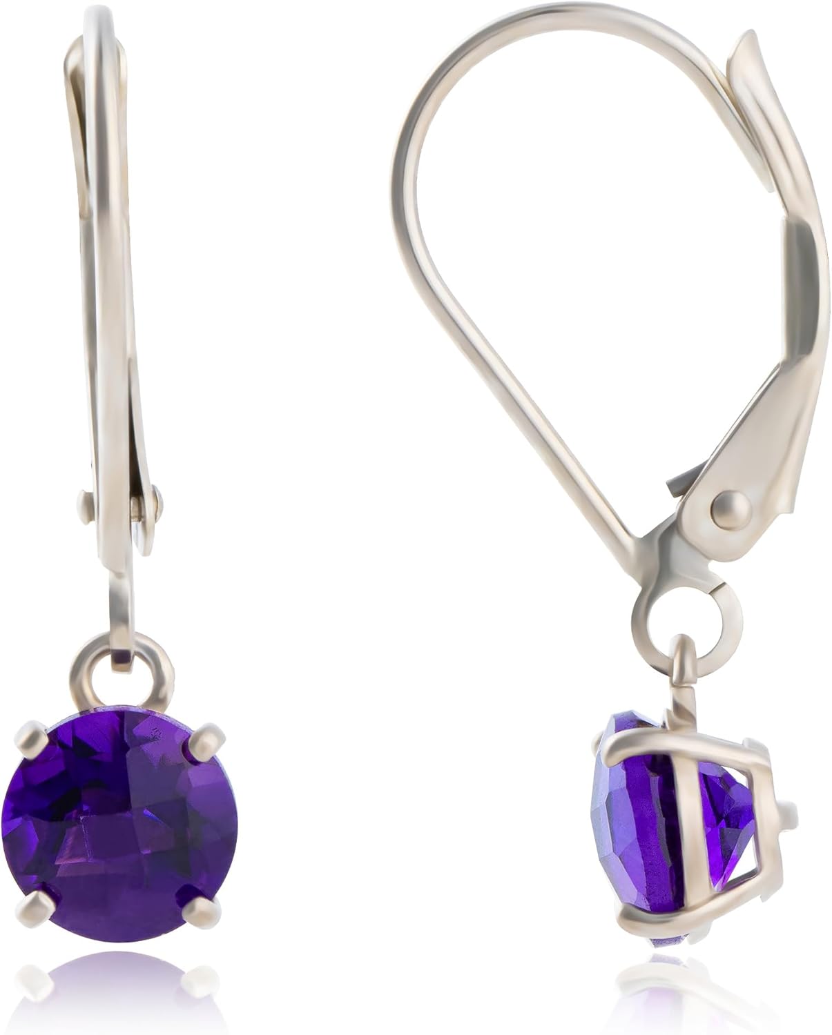 925 Sterling Silver Amethyst Earrings for Women - Dangle Style