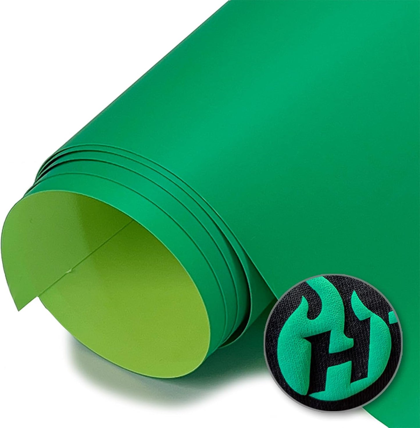 HT Puff Heat Transfer Vinyl 20in Neon Green for Creative Projects