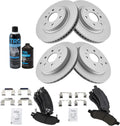 TRQ Semi-Metallic Brake Pad & Coated Rotor Kit - Front & Rear