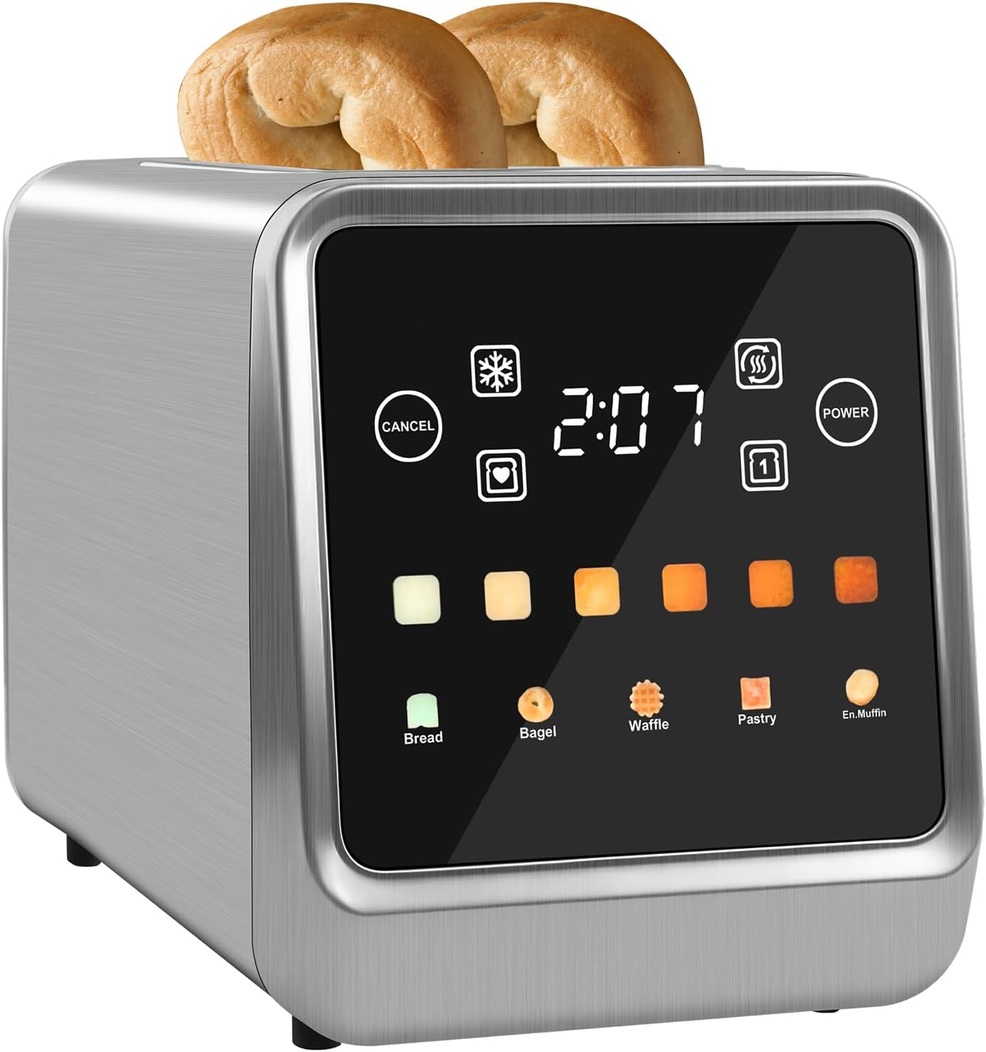 Touch Screen Toaster 2 Slice with LCD Display and Memory Function