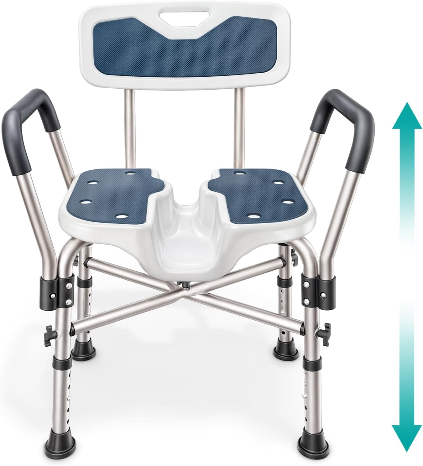 Heavy Duty Shower Chair with U-Shape Seat for Comfort and Safety
