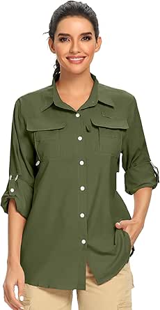 Women's Long Sleeve UPF 50+ Sun Protection Safari Shirt
