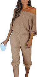 PRETTYGARDEN Women's 2 Piece Ribbed Tracksuit for Comfort