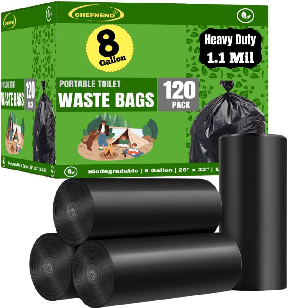 CHEFNENO Portable Waste Bags - 8 Gallon Liners for Outdoor Fun!