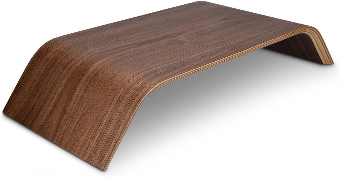 kalibri Wood Monitor Stand Riser for PC and Laptop - Walnut