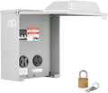 RV Temporary Power Outlet Panel with Breaker - Dual 50/30A Box
