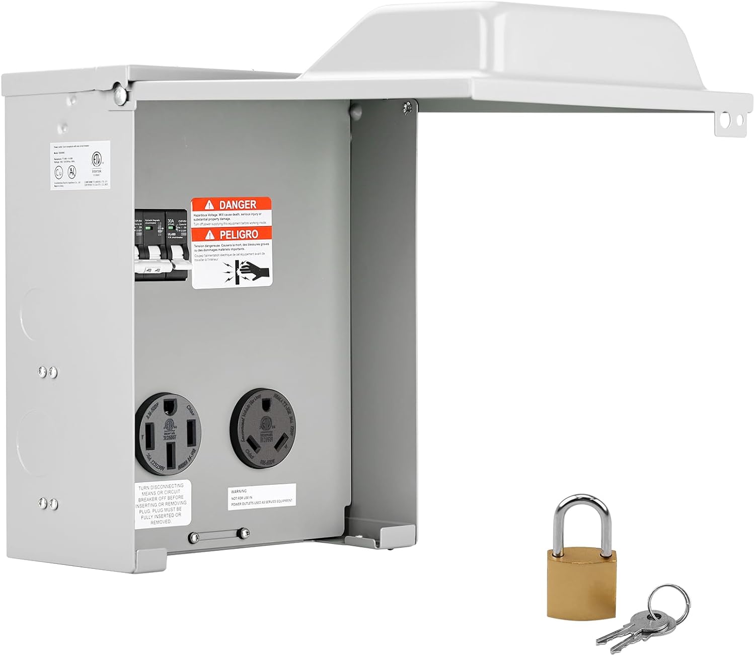RVGUARD RV Temporary Power Outlet Panel with Breaker Safety