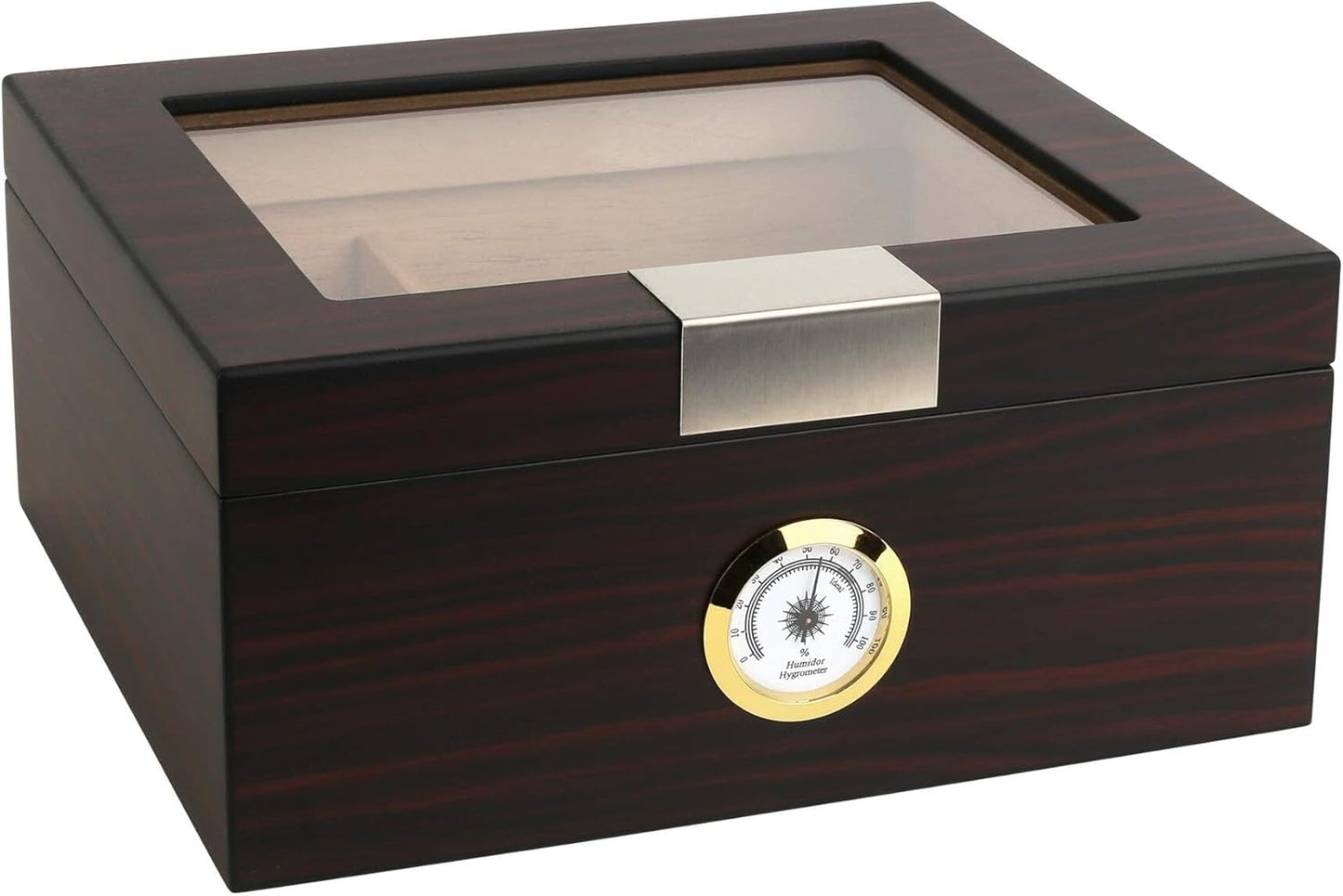 Premium Cigar Humidor for 25-50 Cigars - Elegant Cedar Box
