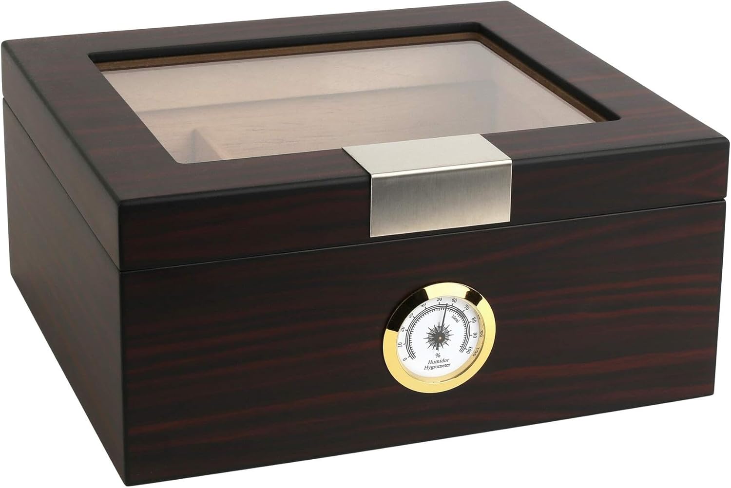 Premium Cigar Humidor for 25-50 Cigars - Elegant Cedar Box